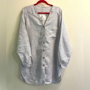 Brand new Not Perfect Linen Livorno top/tunic in white and black stripes